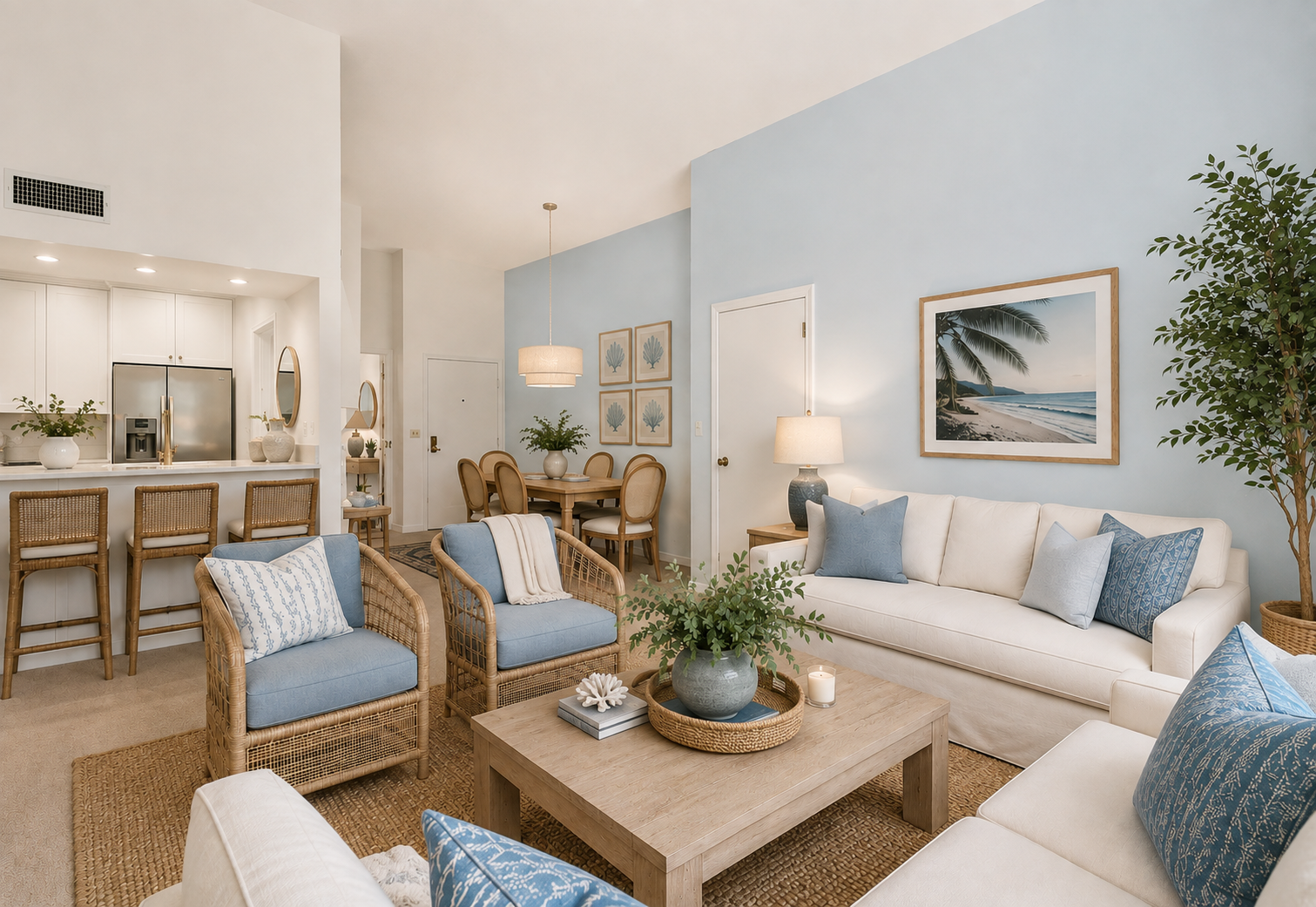 1620 S Ocean Ln #236 Living room, renovated concept